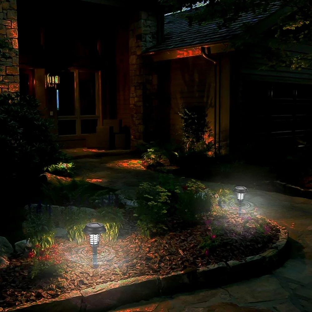 Solar Insect Killer With Led Light - Waterproof Garden Light For Mosquito Repellent
