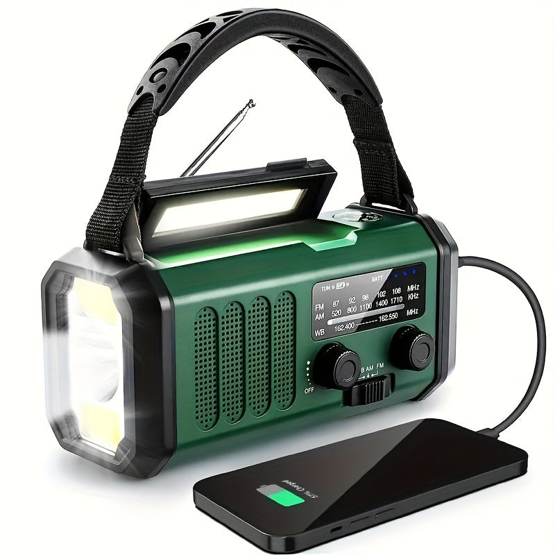 Solar Emergency Radio with Powerbank - Crank Radio with Led Torch for Camping & Outdoor