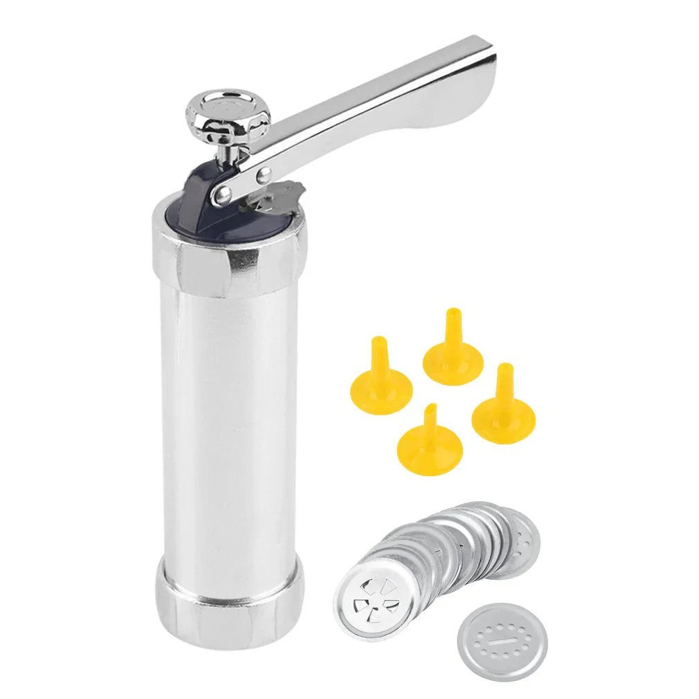 Stainless Steel Biscuit Press With Attachments For Creative Biscuits And Pastries