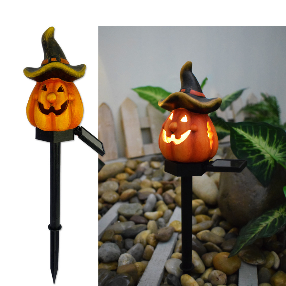 Halloween Solar Lights - Decorative Led Garden Lights With Pumpkin And Witch Motifs