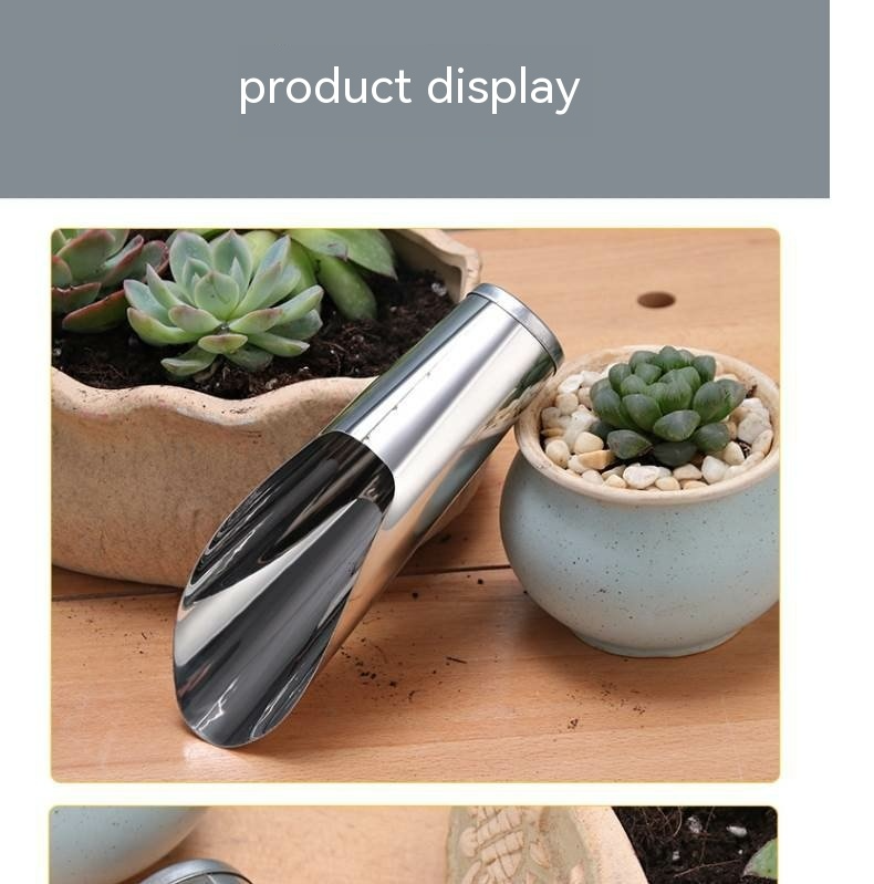 Stainless Steel Shovel for Potting Soil - Robust Planting Shovel for Garden and Balcony