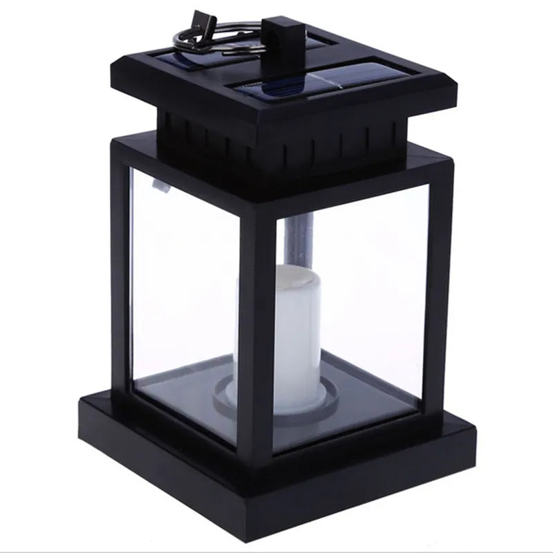 Solar Lantern With LED Candle - Hanging Lamp For Garden & Terrace , Decorative Light For Outdoor Use