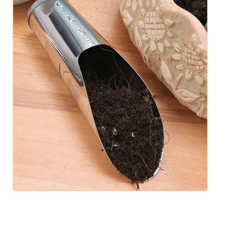 Stainless Steel Shovel for Potting Soil - Robust Planting Shovel for Garden and Balcony