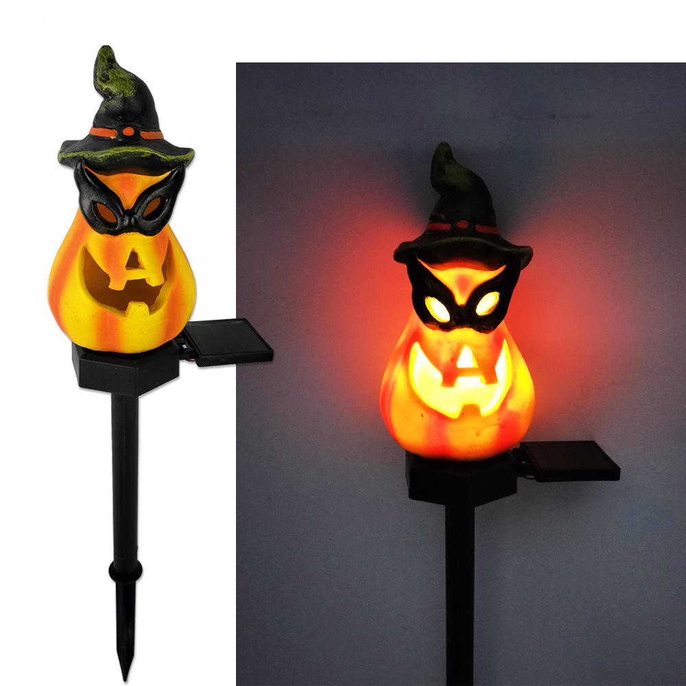 Halloween Solar Lights - Decorative Led Garden Lights With Pumpkin And Witch Motifs