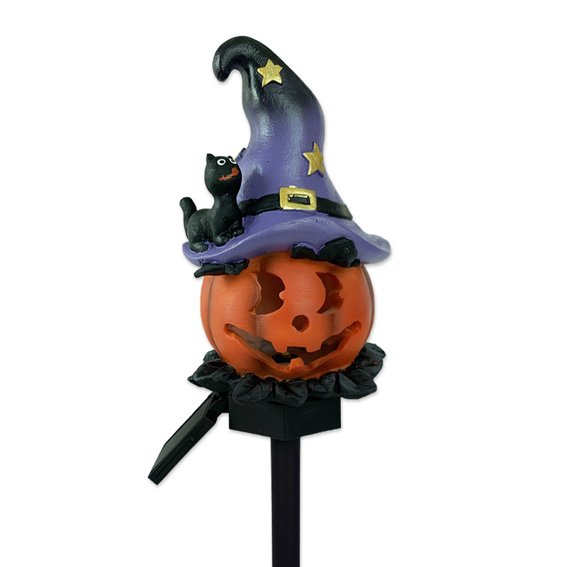 Halloween Solar Lights - Decorative Led Garden Lights With Pumpkin And Witch Motifs