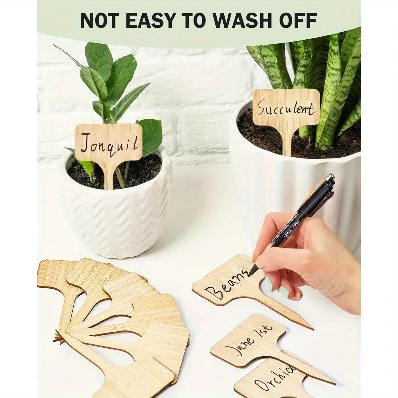 Wooden Plant Labels for Garden and Balcony - Rewritable Labels for Herbs and Plants