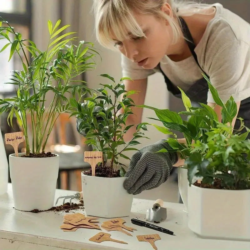 Wooden Plant Labels for Garden and Balcony - Rewritable Labels for Herbs and Plants