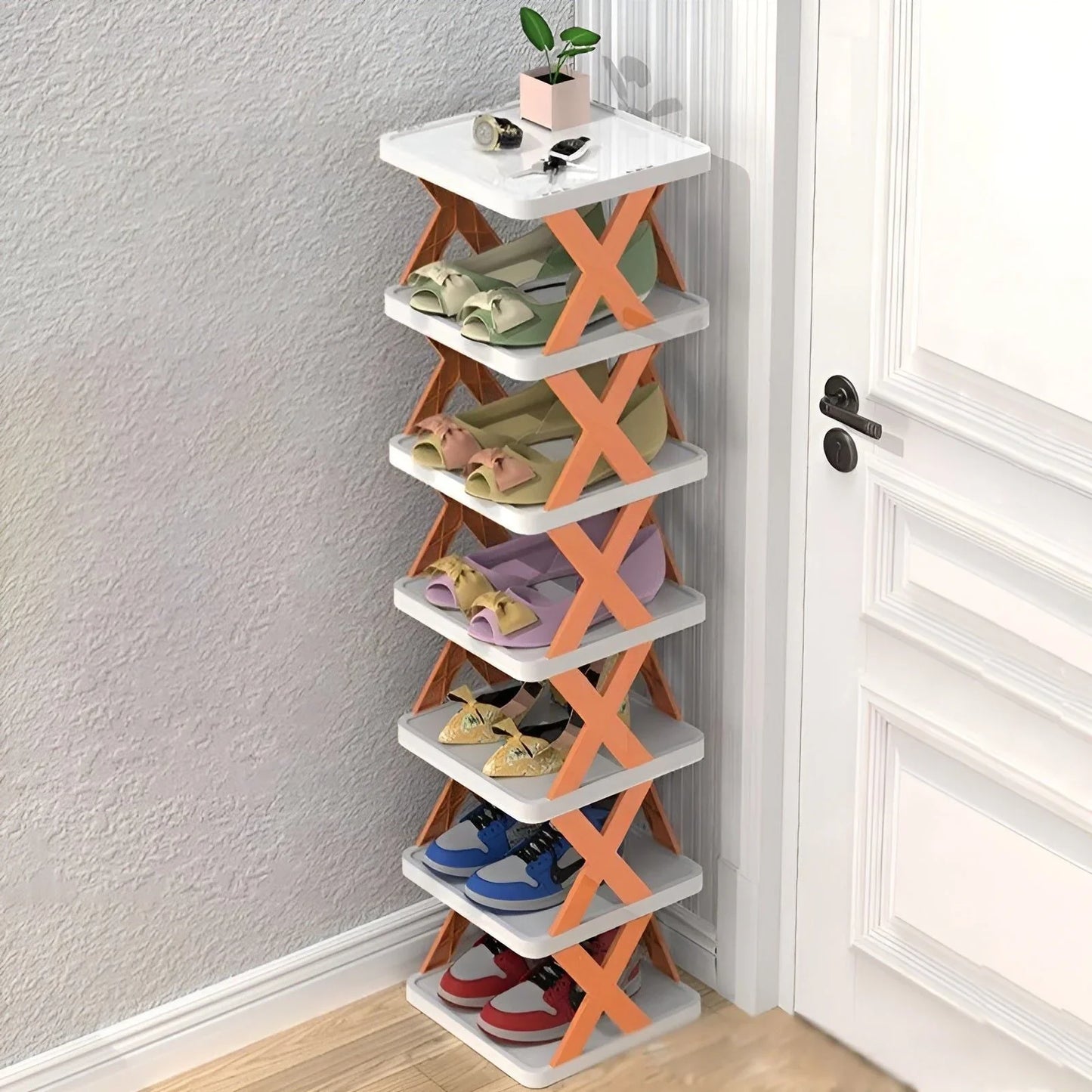 Multifunctional and Foldable Shoe Rack for Space - Saving Storage