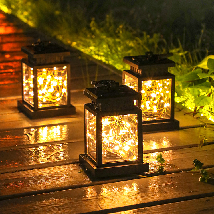 Solar Led Lantern With Light Wire And Hanging Clip - Waterproof Garden Lighting For Patio And Balcony!