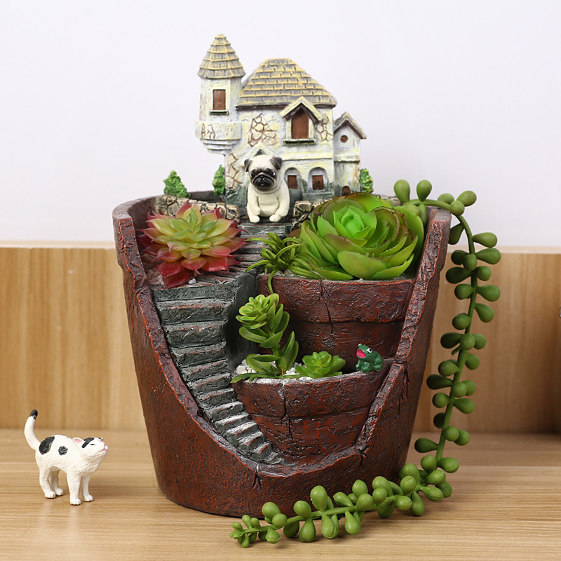 Succulent Decorative Flower Pot for Mini Garden - Bonsai Plant Pot for Micro Landscape and Garden