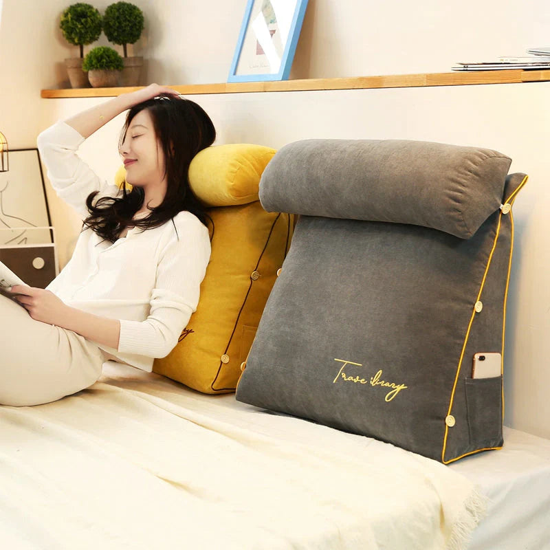 Wedge-shaped back support pillow