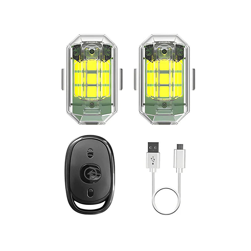 Wireless LED Motorbike Tail Light - Rechargeable Remote Control For Brake And Warning Light