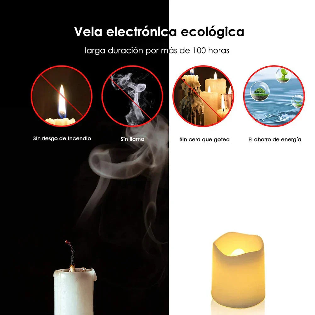 Battery - Operated Led Tea Lights With Warm White Flickering Effect