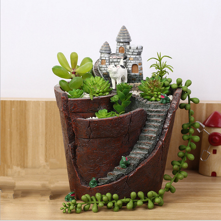 Succulent Decorative Flower Pot for Mini Garden - Bonsai Plant Pot for Micro Landscape and Garden