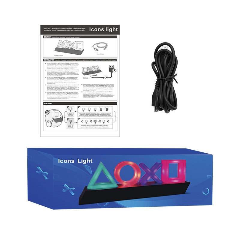 Led Table Lamp Playstation Symbols - Music - Controlled Decorative Lamp For Gaming Bedroom