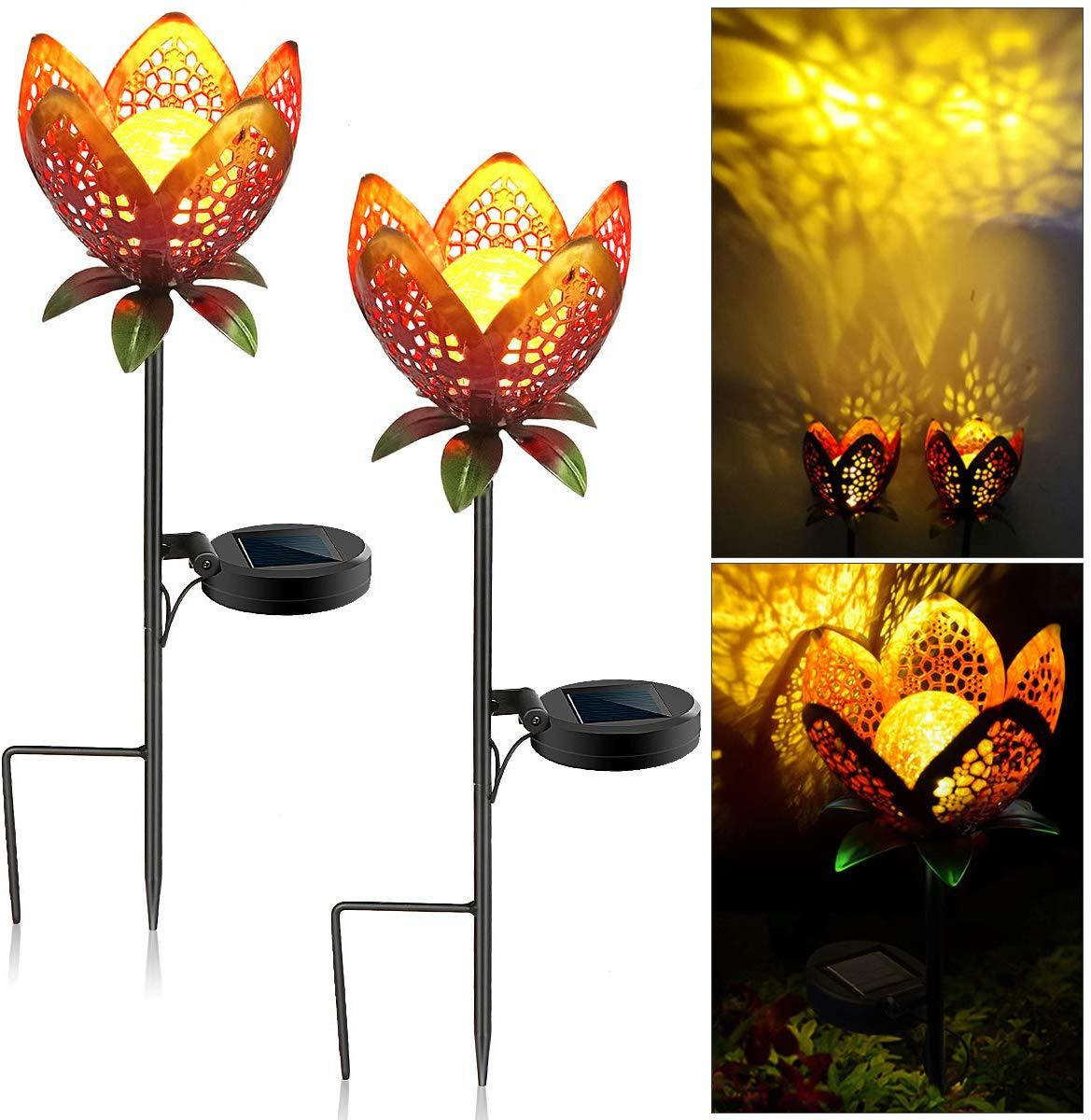 Solar Garden Light Lotus Flower - Decorative Led Outdoor Lighting For Garden And Yard