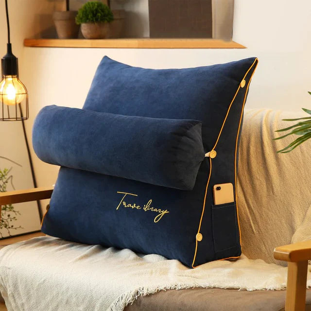 Wedge-shaped back support pillow