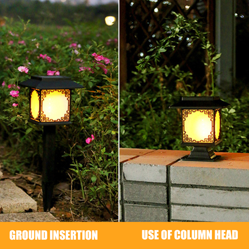 Solar Led Garden Lamp - Large Square Lamp With Warm Light And Dual Use