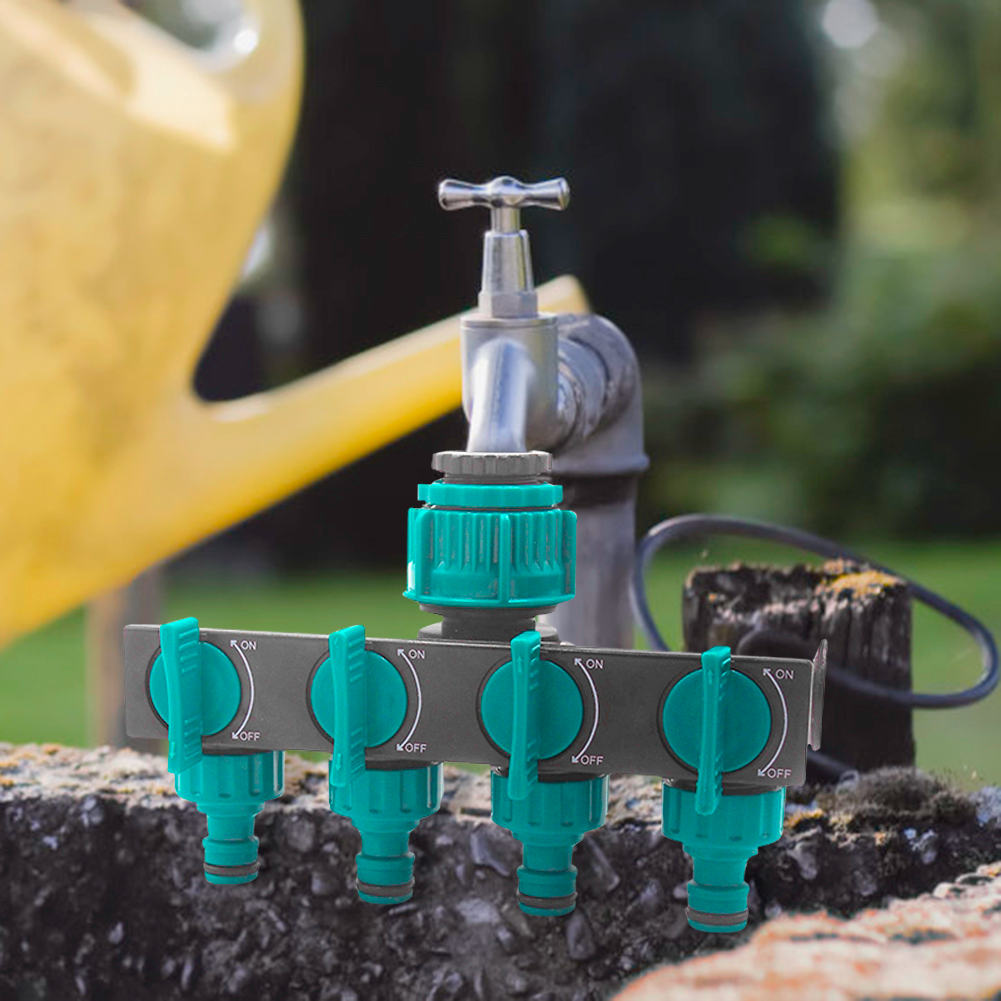 Universal 4 - Way Garden Hose Distributor - Adjustable Tap Distributor