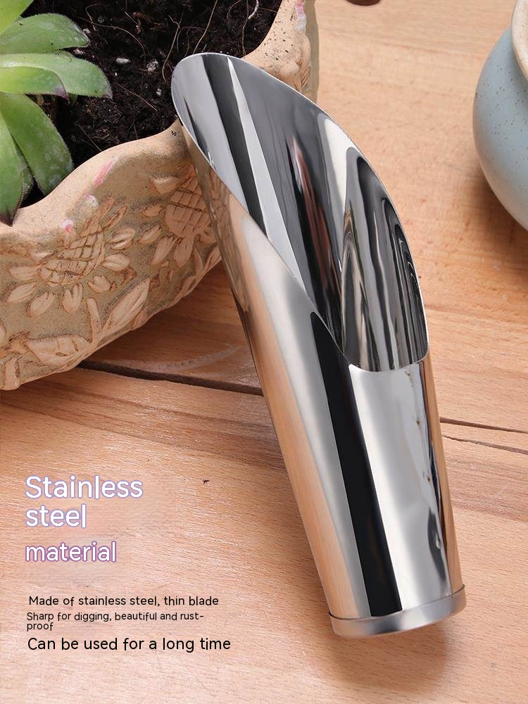 Stainless Steel Shovel for Potting Soil - Robust Planting Shovel for Garden and Balcony