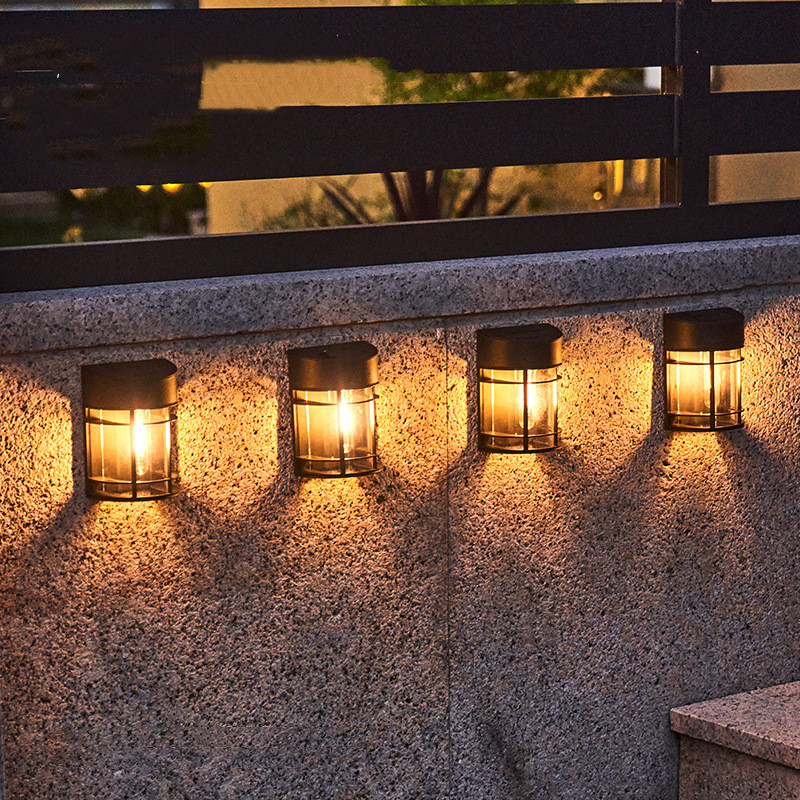 Outdoor Wall Light With Glass And Grille - Led Garden Lighting Weatherproof For Patio Balcony