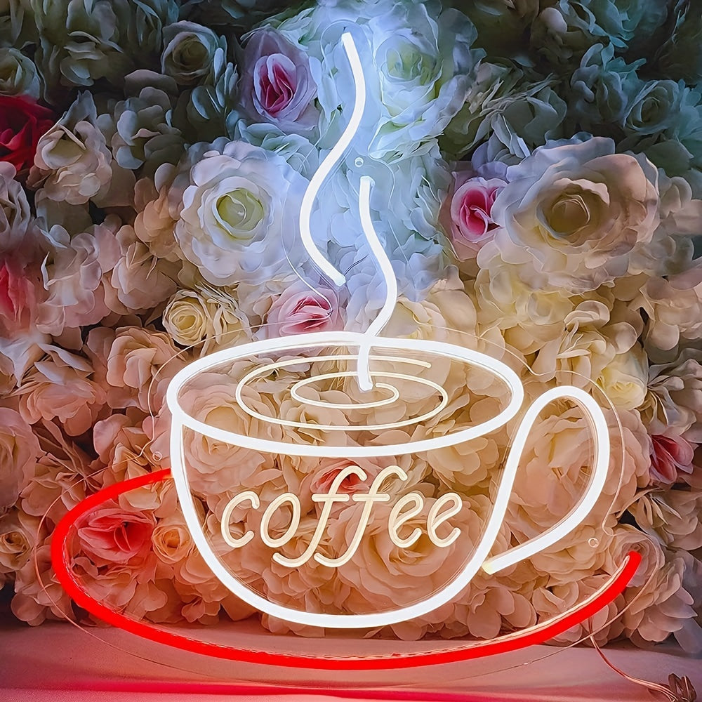 Led Neon Coffee Cup Wall Light
