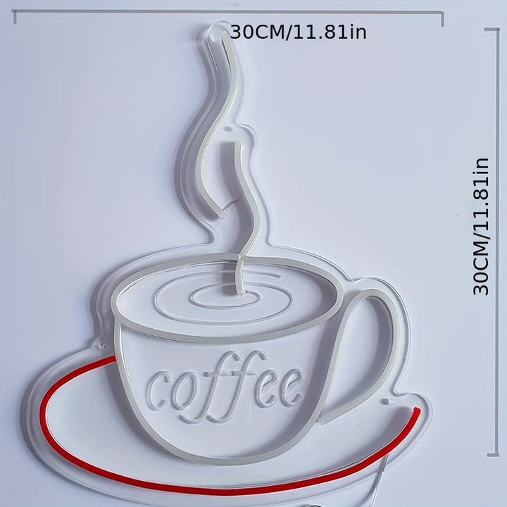 Led Neon Coffee Cup Wall Light
