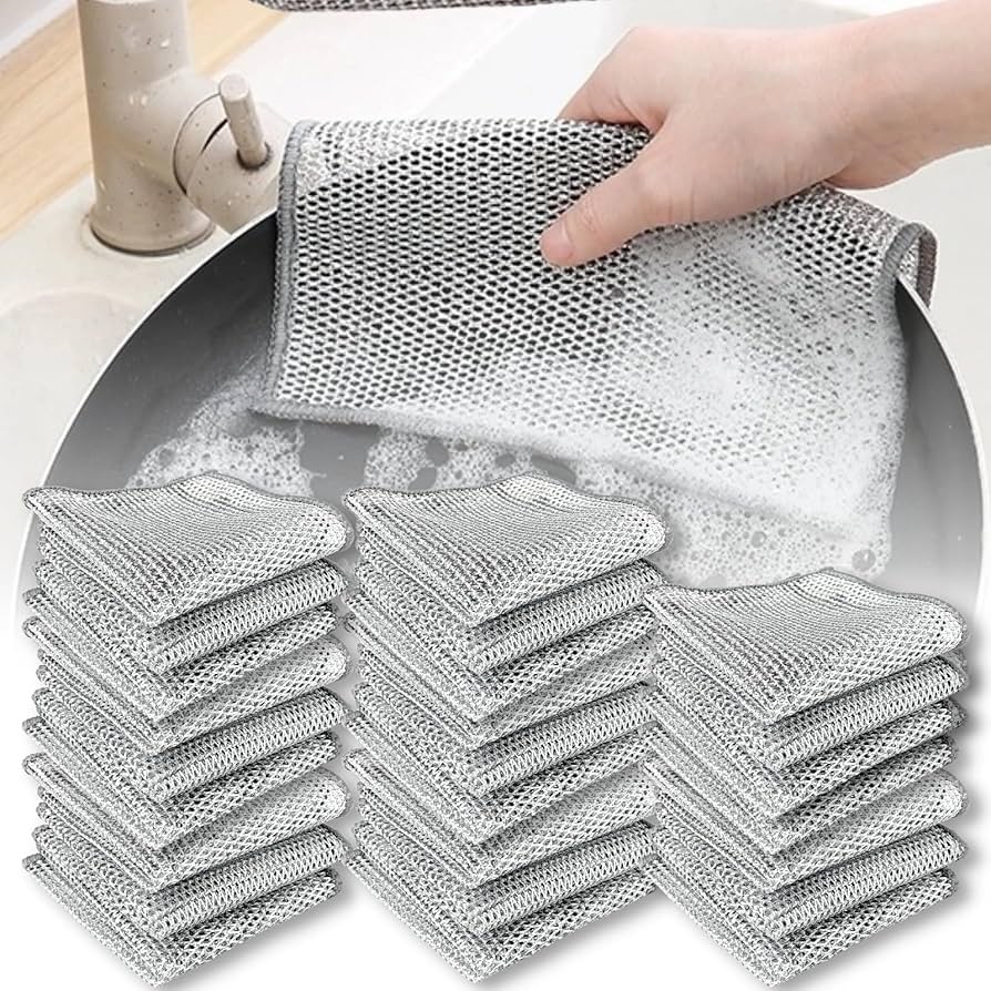 Dishwashing Cloths Made of Silver Wire