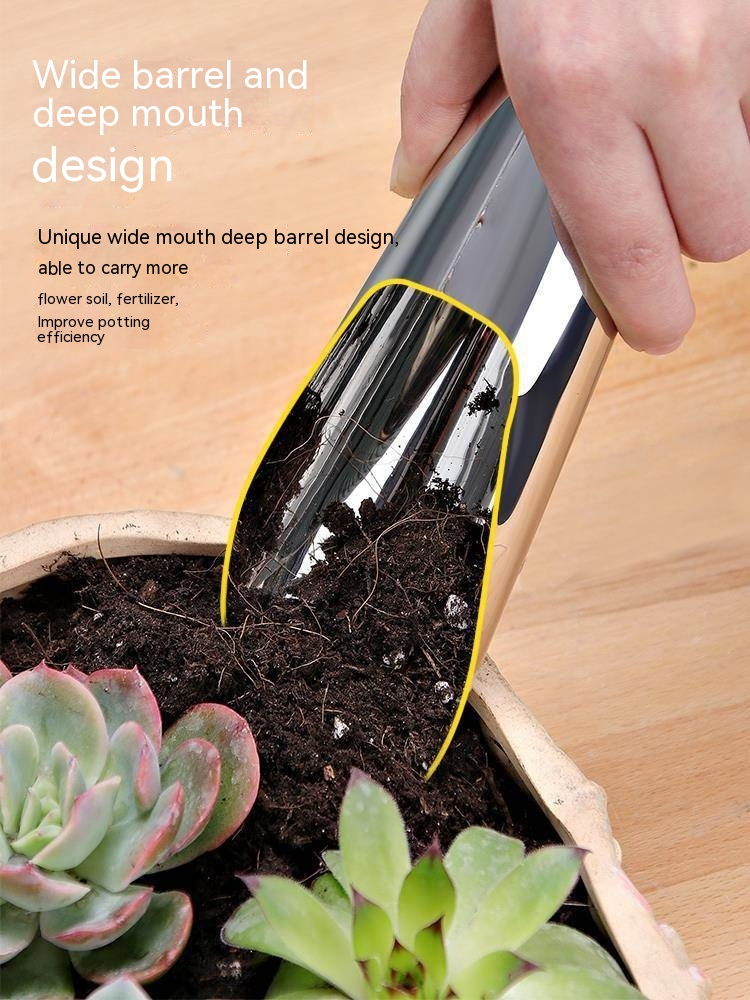 Stainless Steel Shovel for Potting Soil - Robust Planting Shovel for Garden and Balcony