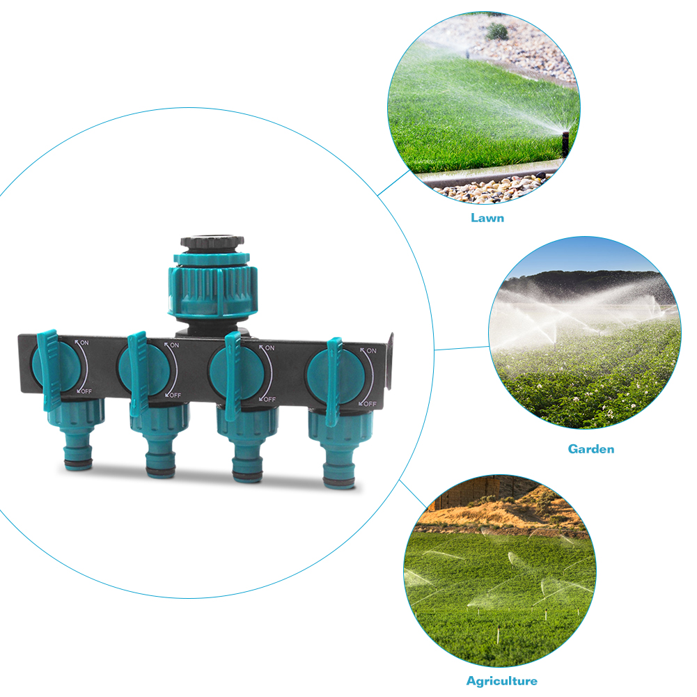 Universal 4 - Way Garden Hose Distributor - Adjustable Tap Distributor