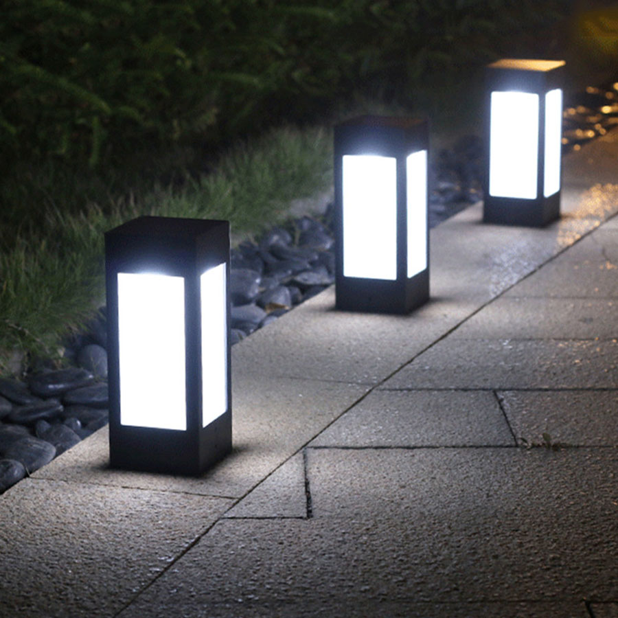 Solar Led Garden Lantern In Square Design - Decorative Outdoor Lighting For Paths And Patios