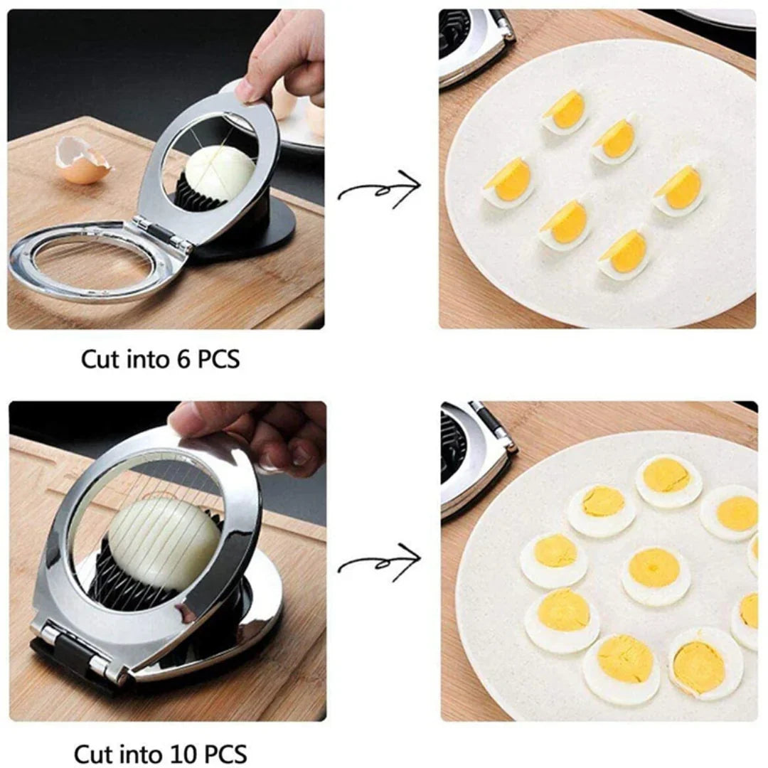 Stainless Steel Egg Slicer - 3-in-1 Cutting Options For Effortless Preparation