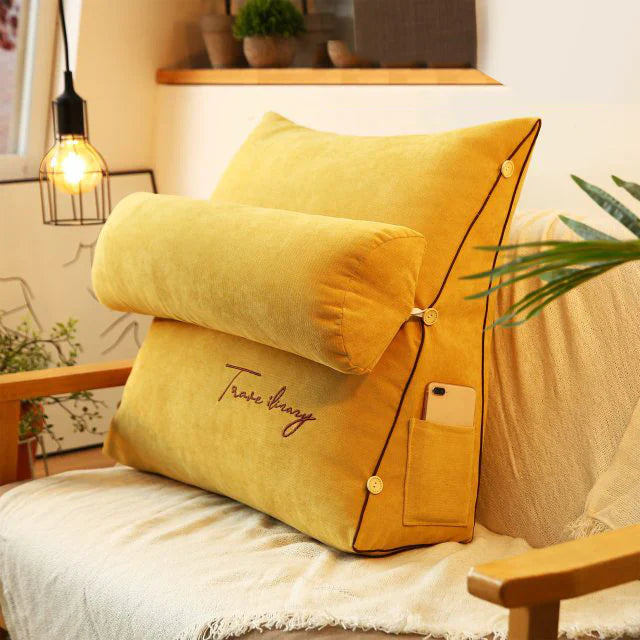 Wedge-shaped back support pillow