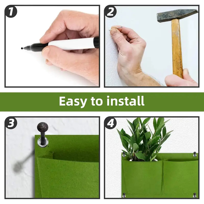 Felt Plant Bag for Vertical Wall Mounting - Three - Dimensional , Non - Woven Plant Bag