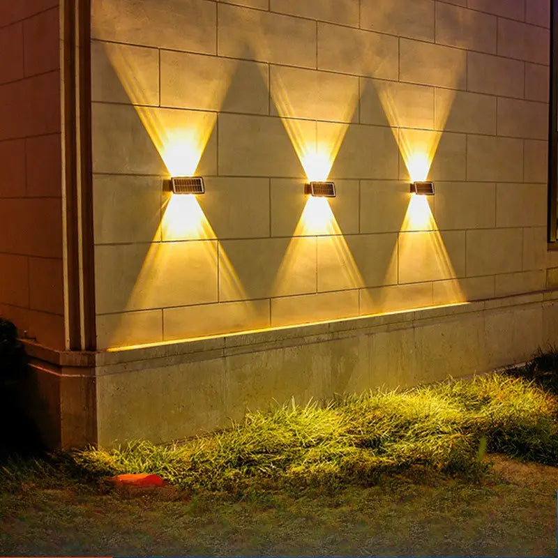 Solar Led Outdoor Wall Light With Up & Down Effect - Modern Wall Lighting For Garden And Patio