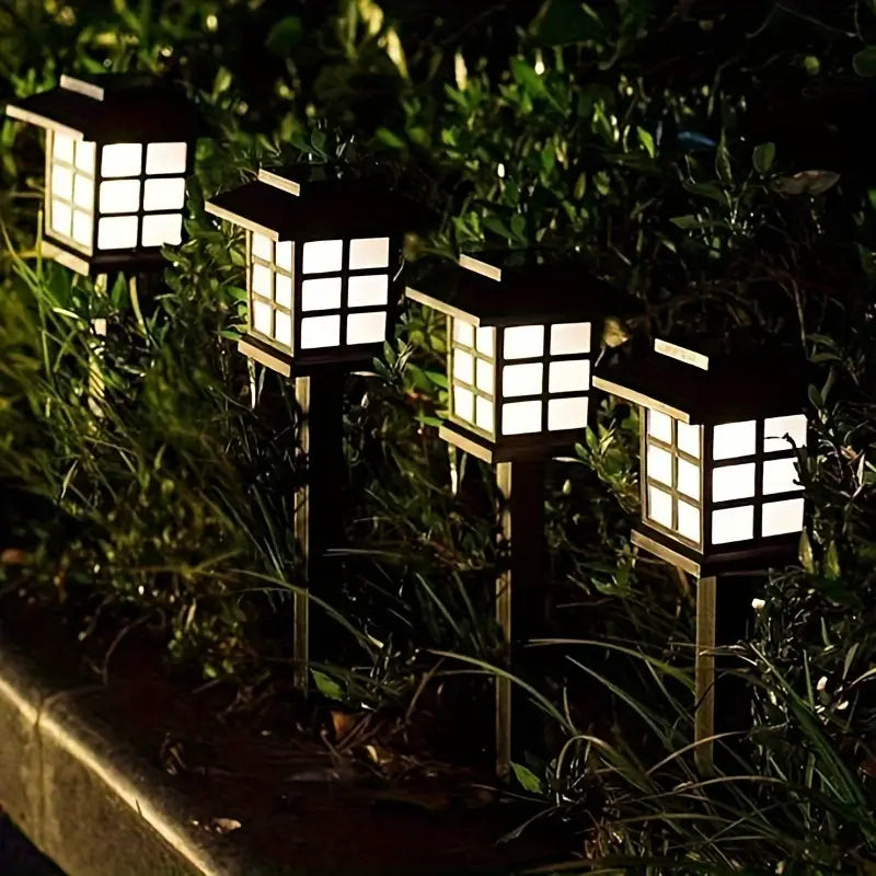 Lantern - Style Solar Garden Lights - Waterproof Led Path Lighting For Outdoor Areas