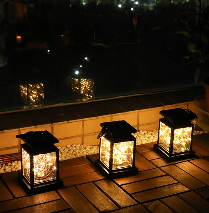 Solar Led Lantern With Light Wire And Hanging Clip - Waterproof Garden Lighting For Patio And Balcony!