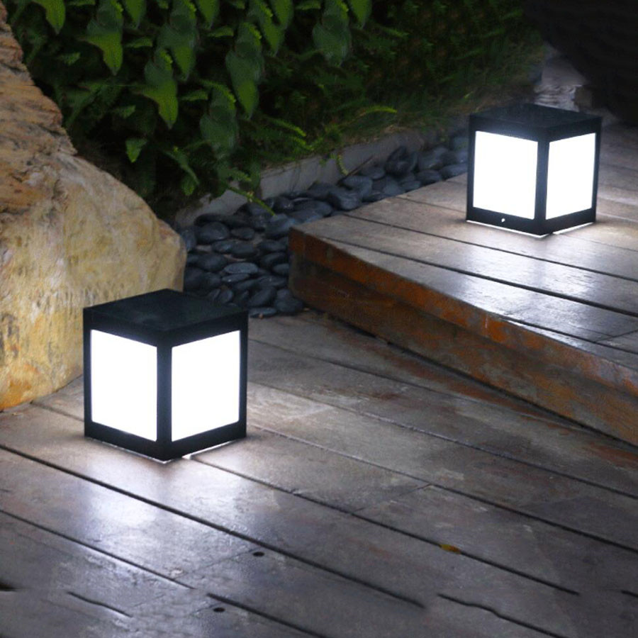 Solar Led Garden Lantern In Square Design - Decorative Outdoor Lighting For Paths And Patios