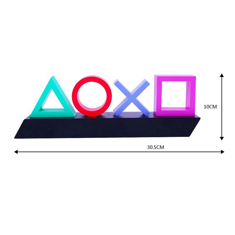 Led Table Lamp Playstation Symbols - Music - Controlled Decorative Lamp For Gaming Bedroom