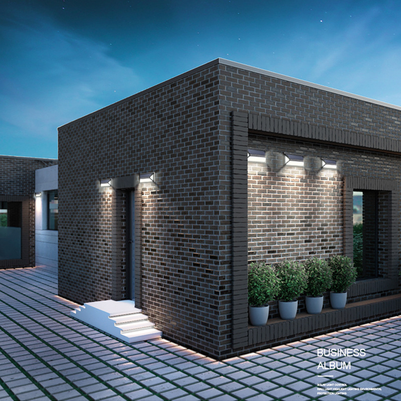 Modern Solar Led Wall Light For Outdoors - Waterproof Façade Lighting With Motion Detector