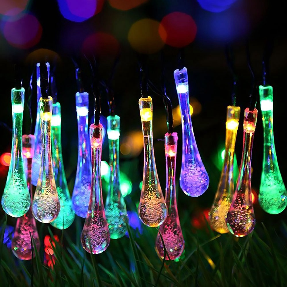 Solar Led Fairy Lights - Colourful Drop Lights For Garden Patio And Decoration