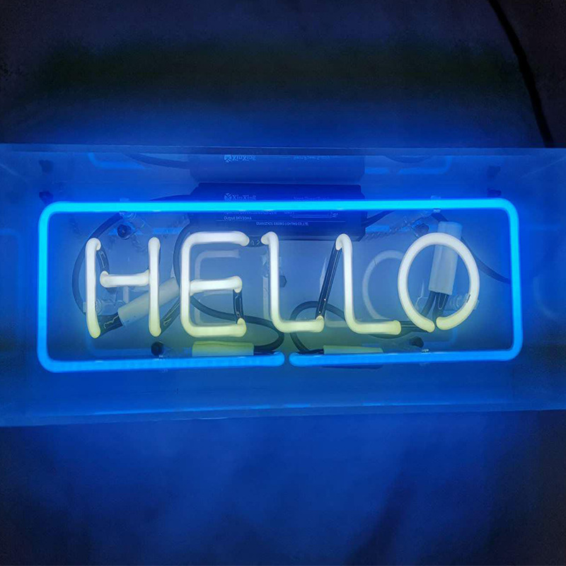 Neon Sign Acrylic Glass - LED Light Box For Living Room & Bedroom , Decorative Table Lamp
