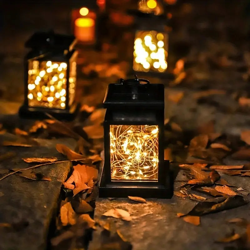 Solar Led Lantern With Light Wire And Hanging Clip - Waterproof Garden Lighting For Patio And Balcony!