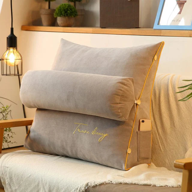 Wedge-shaped back support pillow