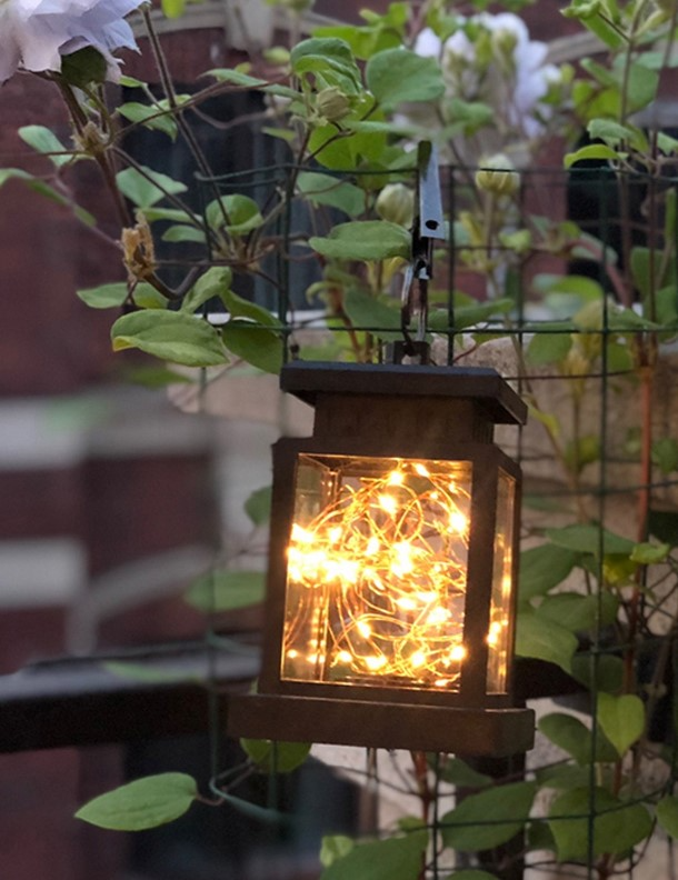 Solar Led Lantern With Light Wire And Hanging Clip - Waterproof Garden Lighting For Patio And Balcony!