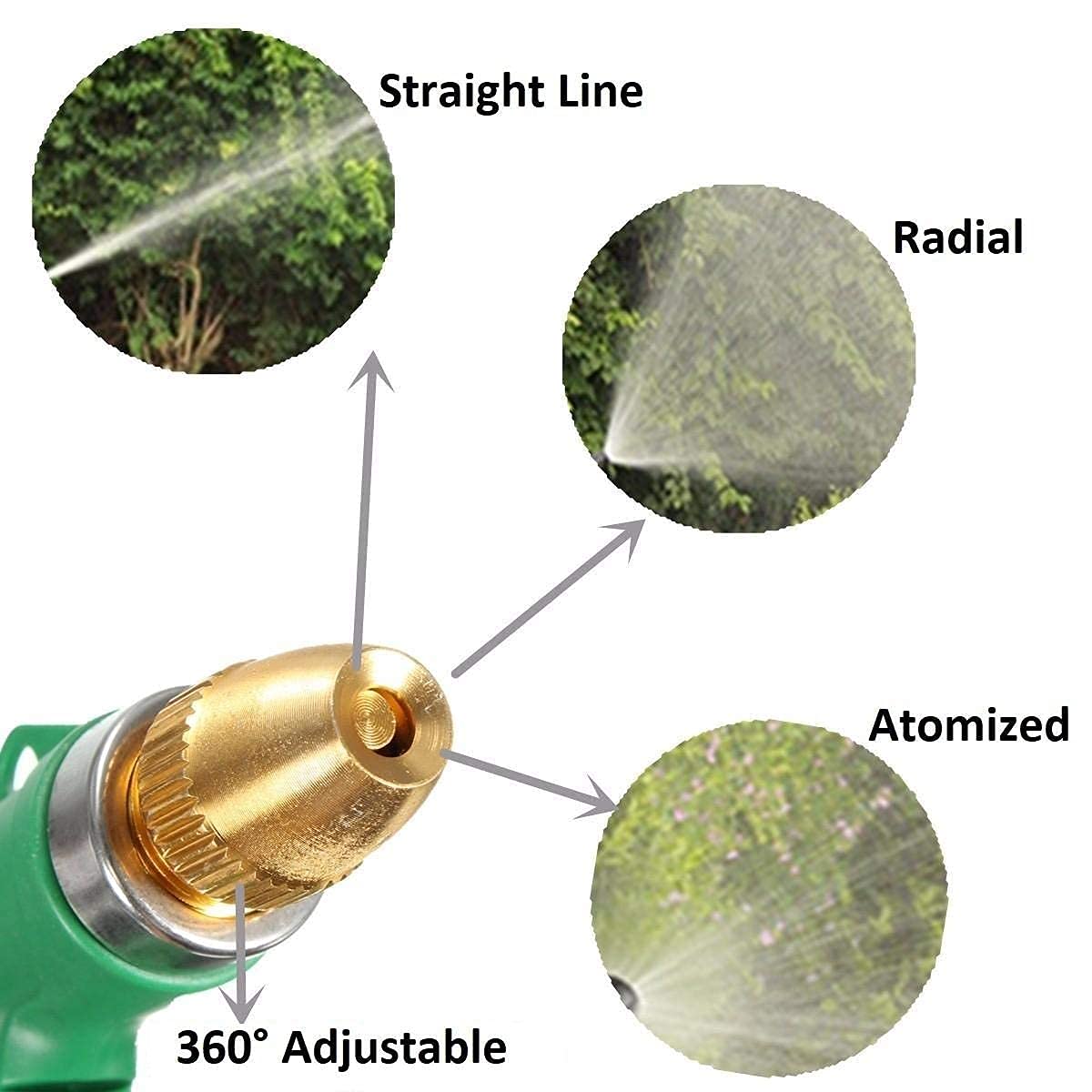 Adjustable High - Pressure Garden Hose Gun with Copper Head