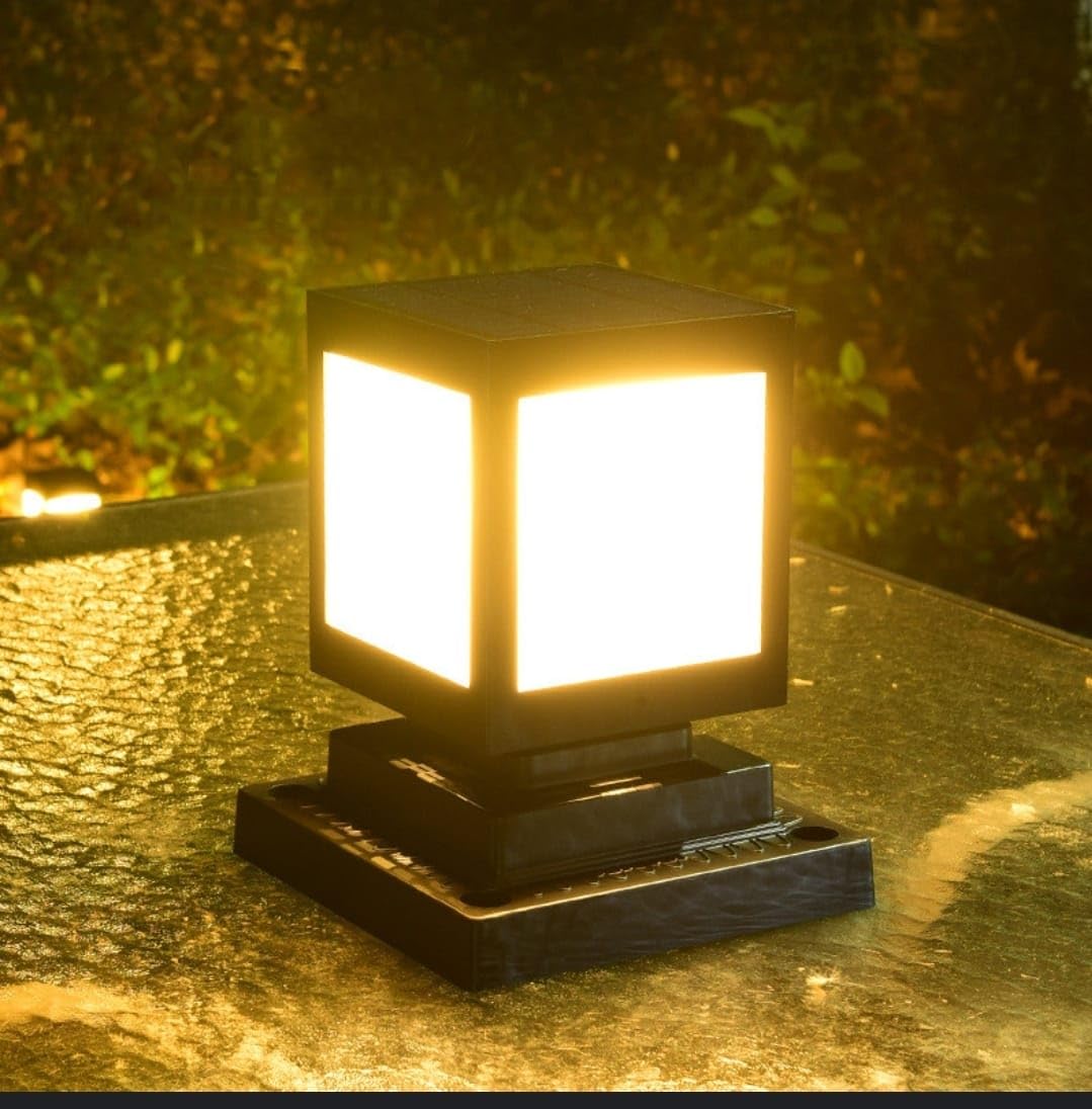 Solar Led Garden Lantern In Square Design - Decorative Outdoor Lighting For Paths And Patios