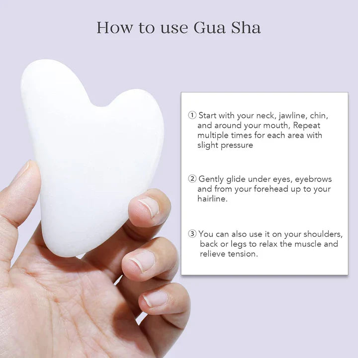 Instant Glow Gua Sha & Jade Roller Set | For Radiant Skin and Natural Relaxation