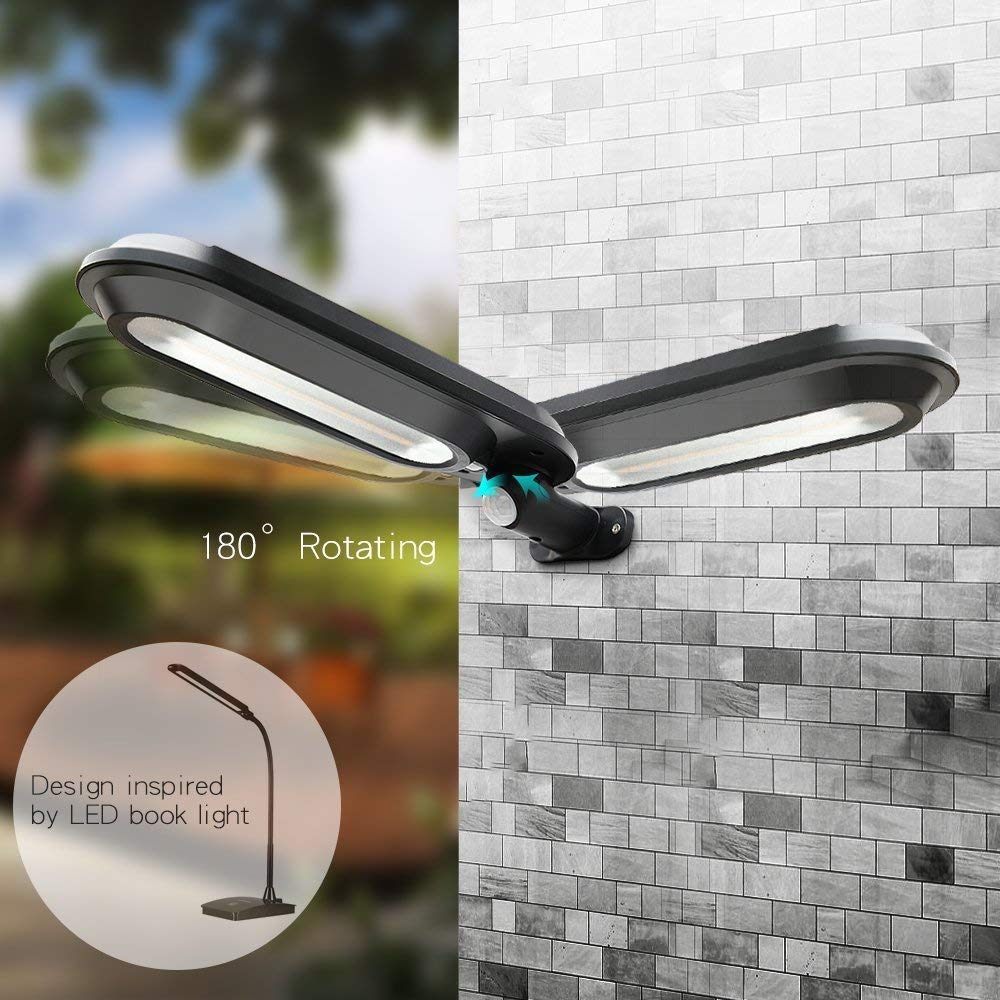 Solar Wall Light With Motion Detector - LED Outdoor Lighting For Garden & Patio