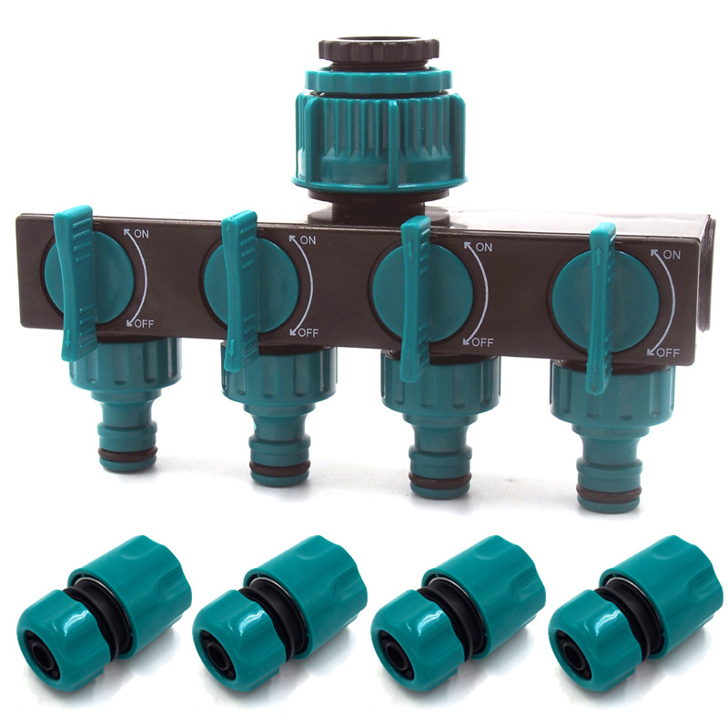 Universal 4 - Way Garden Hose Distributor - Adjustable Tap Distributor